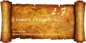 Lindert Filomén névjegykártya